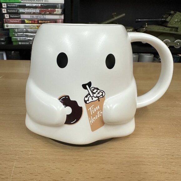 Tim Hortons 2024 Halloween Collectible Ghost Mug Color Changing Donut And Bats - Picture 1 of 5
